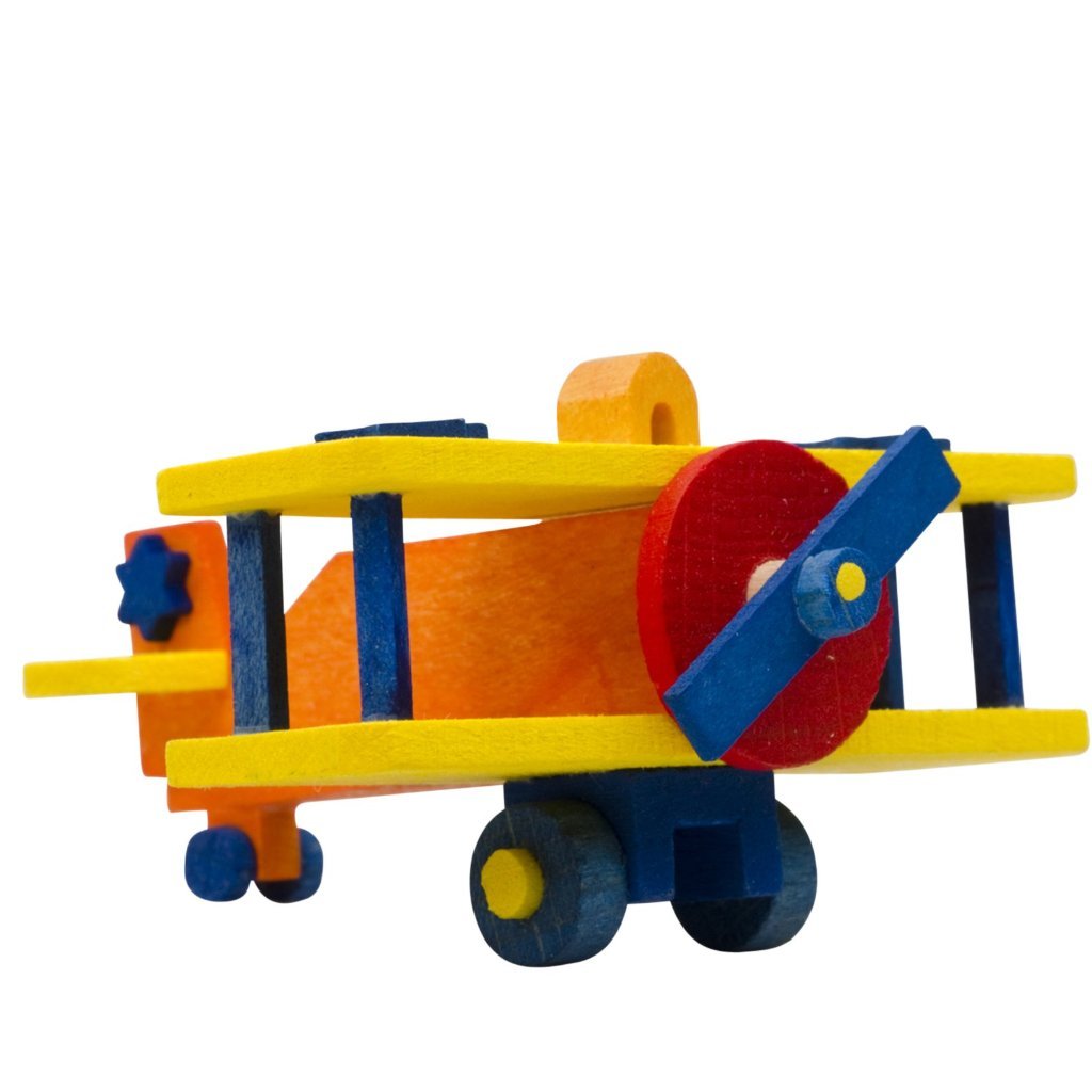Mini Airplane (Orange with Yellow Wings) - Christmas tree decoration